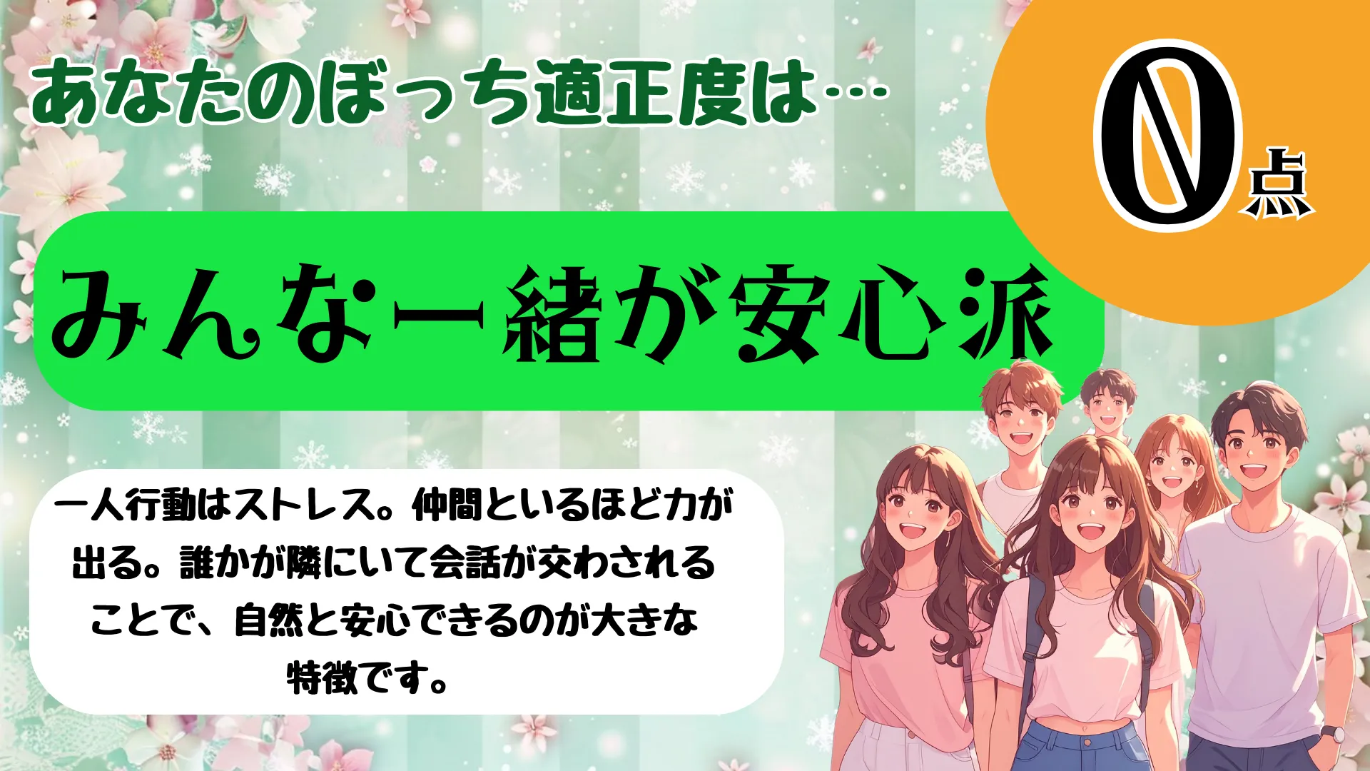 みんな一緒が安心派の結果画像