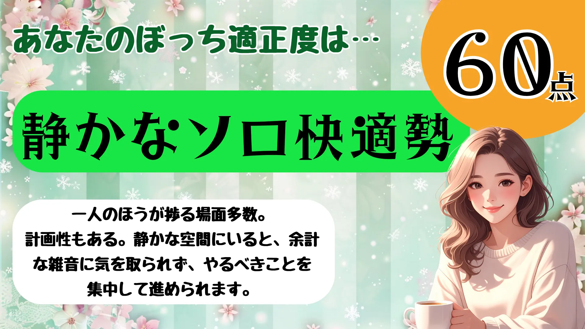 静かなソロ快適勢の結果画像