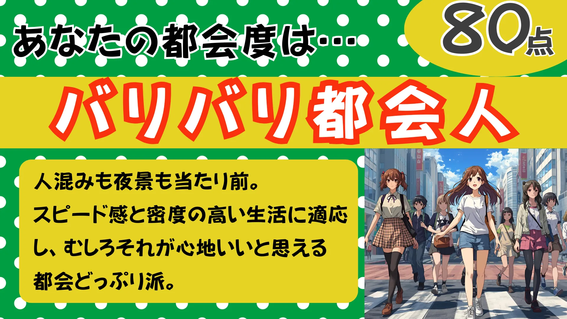 バリバリ都会人の結果画像