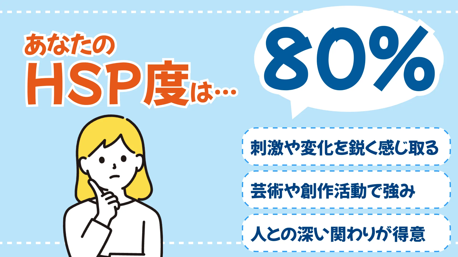 HSP度 80%(かなり繊細なタイプ)の結果画像