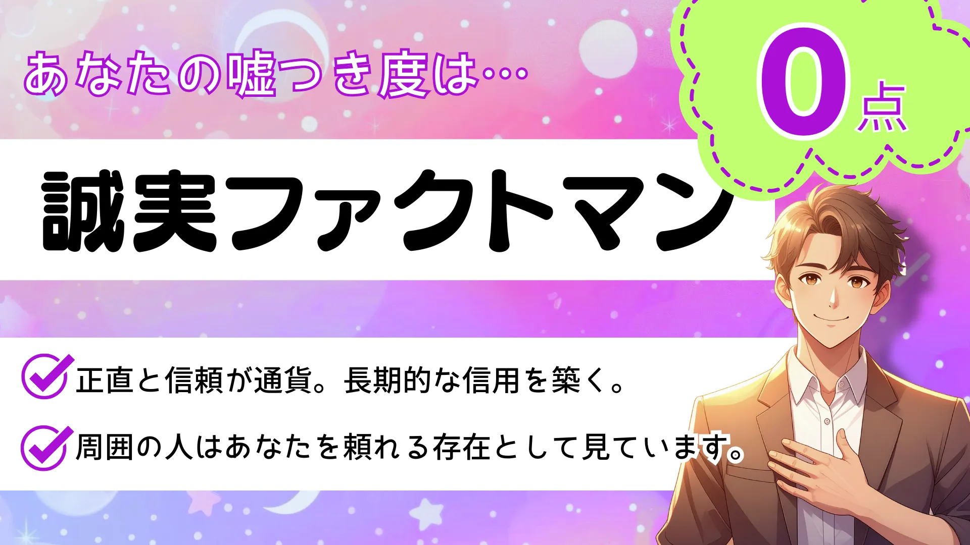 誠実ファクトマンの結果画像