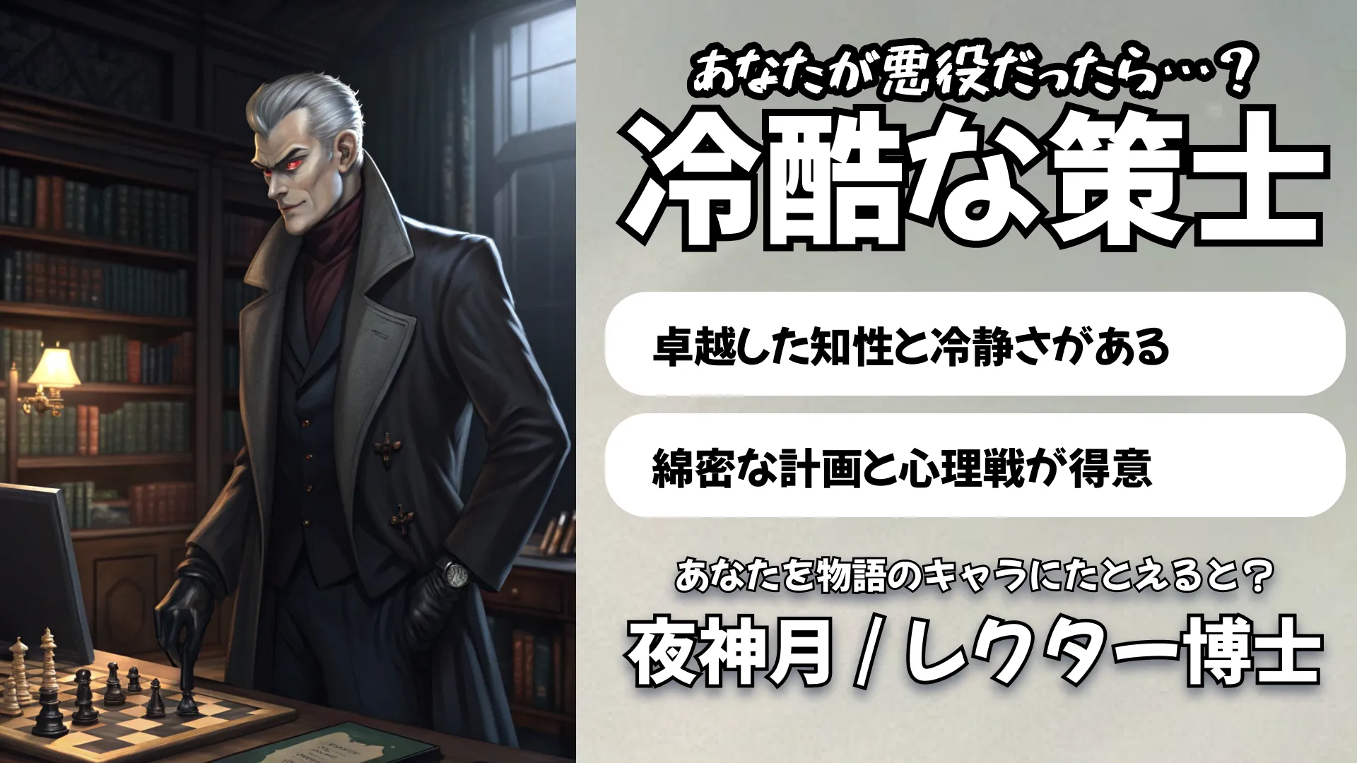冷酷な策士タイプ(マスター・マインド)の結果画像